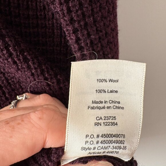 Aritzia Wilfred Free Isabelli Waffle Knit Sweater Deep Purple Size Small - Picture 8 of 8